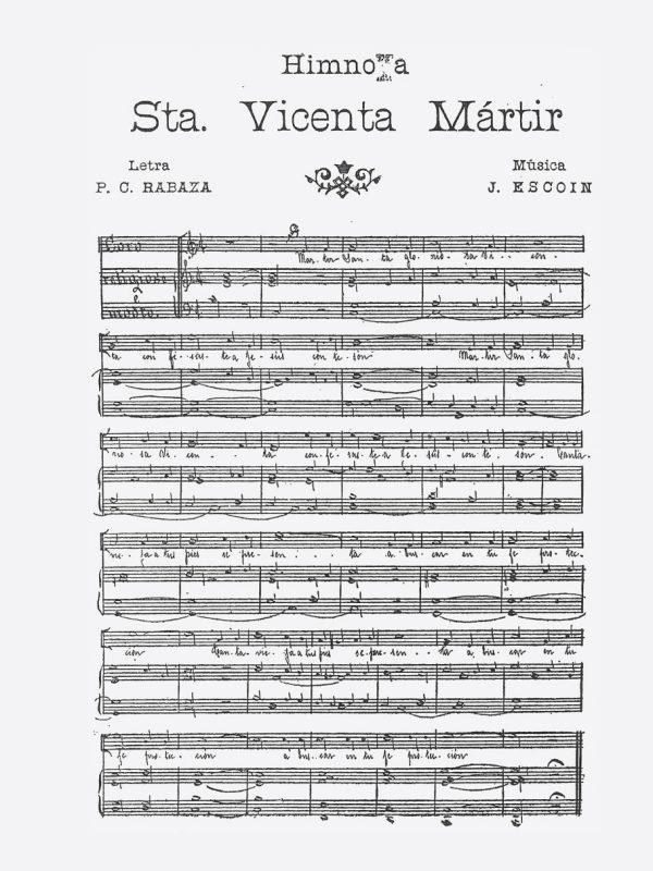 partitura himno a Santa Vicenta Mártir